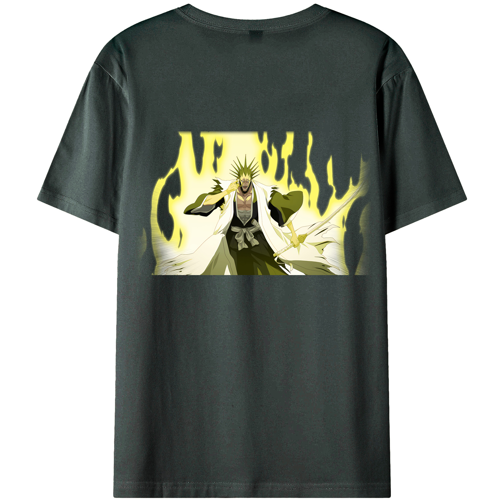 （画像用） ブリーチ ざらき けんぱち BLEACH Zaraki Kenpachi 綿100％ メンズ半袖Tシャツ（バックプリント） 通気性